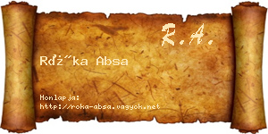 Róka Absa névjegykártya